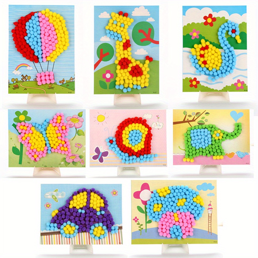 Art Craft Painting - 2 pz 16x21 cm Colorato Pom-Pom