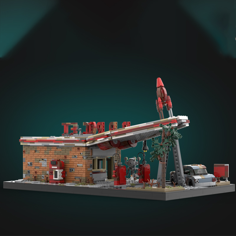 Art And Craft Rocket - 2168 pezzi MOC Red Rocket Fallout