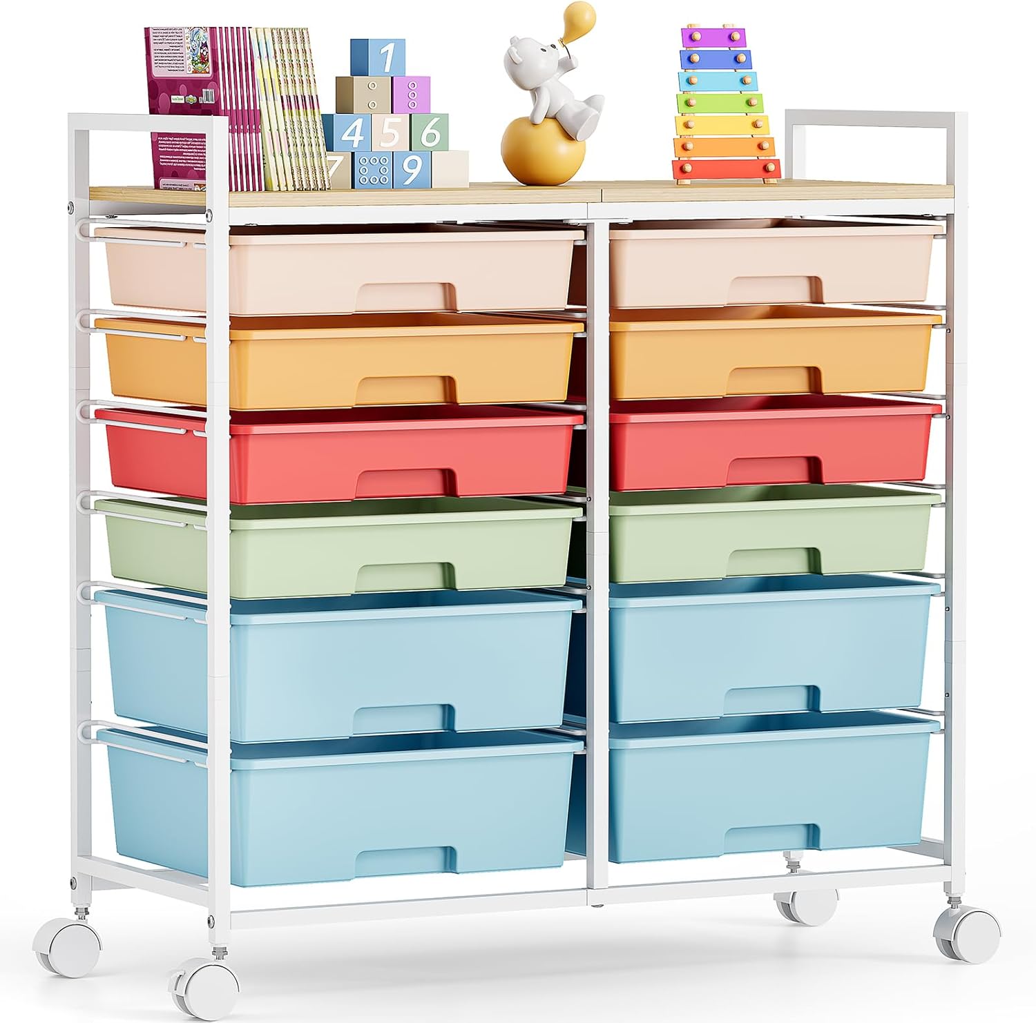 Art Craft Rainbow - Carrello Portaoggetti con 12 Cassetti, Carrello