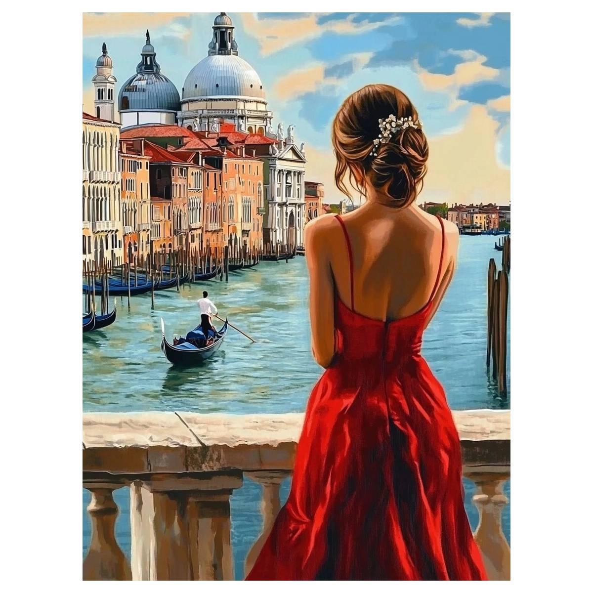 Eco Art Craft - Bellezza placcata rossa 30X40CM/11.8X15.7in Kit punto