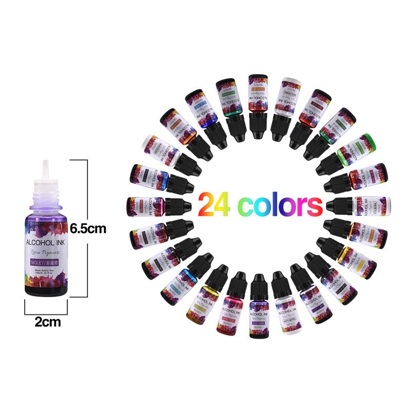 24 colori/Set 10ml resina pigm - Alcohol Ink Set recensione e prezzo