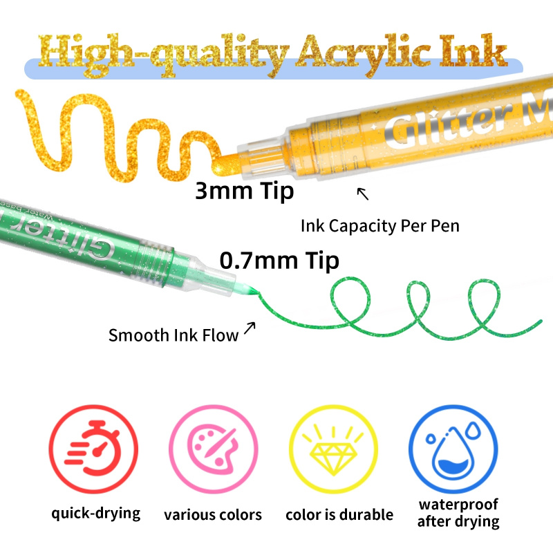 Pennarelli Acrilici Glitterati - Art Craft Doodle recensione e prezzo